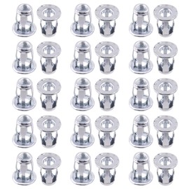 Keadic 30pcs M6 x 25 Jack Nut Set, Nutserts Jacknut Srew Anchor Threaded Insert Petal Nuts Rivnut Blind for Plastic Hardboard Polywood Pressboard