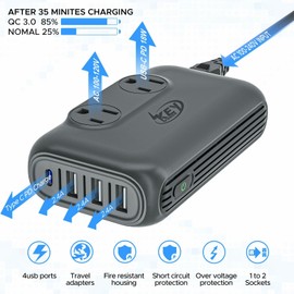 Keypower 220V to 110V Voltage Converter International Travel Adapter Use for EU UK AUInd