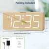 DreamSky Wooden Digital Alarm Clock with Wireless Charging for Bedroom,