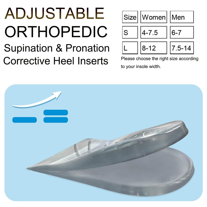 3 Layer Adjustable Orthopedic Heel Lift for Supination & Over-Pronation