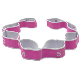 ALLY-MAGIC 8-loop Stretch Assist Strap,Kids Stretch Strap Latin Dance Resistance Bands for Dancers Kids Digital Stretch Bands Pilates Yoga Fitness Training Elastic Dance Bands Y4-BGTLD (Pink White)