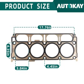 AUTOKAY HS26744PT Head Gasket Set Head Bolts Fits for Chevrole Silverado 1500 2014-2019 Suburban 2015-2020 Tahoe 2015-2020 for GMC Sierra 1500 2014-2019 GMC Yukon 2015-2020 Re# ES73121 MA9761314407
