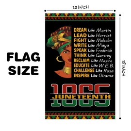 Juneteenth Garden Flag 12x18 Inches Double Sided Black History Month Freedom Independence Day for House Indoor Garden Outdoor Yard Outside Decorations
