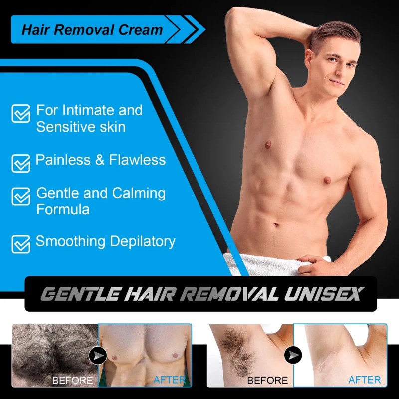 Crema Para Depilar Hombre Indolora Fórmula Sensible