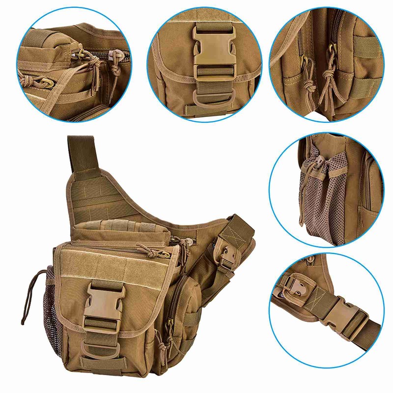 Durable Men Military Chest Shoulder Bag Pack for Travel Hiking