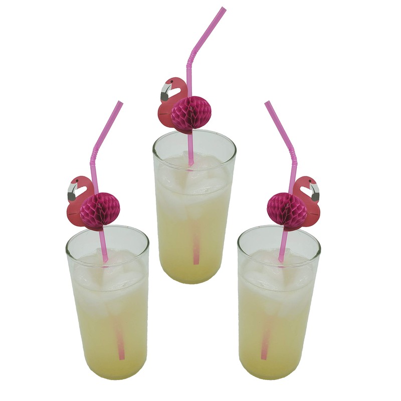 Oriental Trading Company OTC 48 Flamingo Straws/Luau Party Table Decor/Cardboard/Tissue