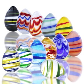 HDCRYSTALGIFTS Crystal Eggs Handmade Tiny Eggs Decorative Home Decoration Collectible Figurines for Boy Girl Party Favor Craft (12 pcs)