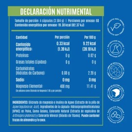 Birdman Glicinato de Magnesio 400 Mg  Sin Aditivos  Mujer  Hombre  60 Porciones  240 Cápsulas                                                         