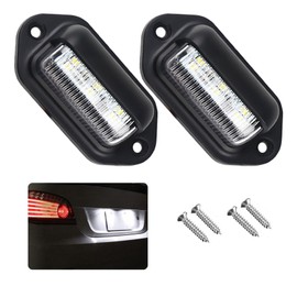 Kewucn 2 PCS 12-24V License Plate LED Light, Waterproof 6 LED License Plate Lamp Taillight for RV Camper Truck SUV Trailer Van, Step Courtesy Lights, Dome Cargo Lights or Under Hood Lights (White)