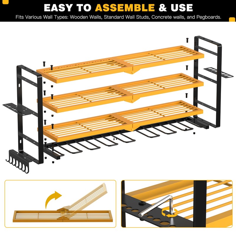 NattyDot Power Tool Organizer Wall Mount Garage Tool Storage 4