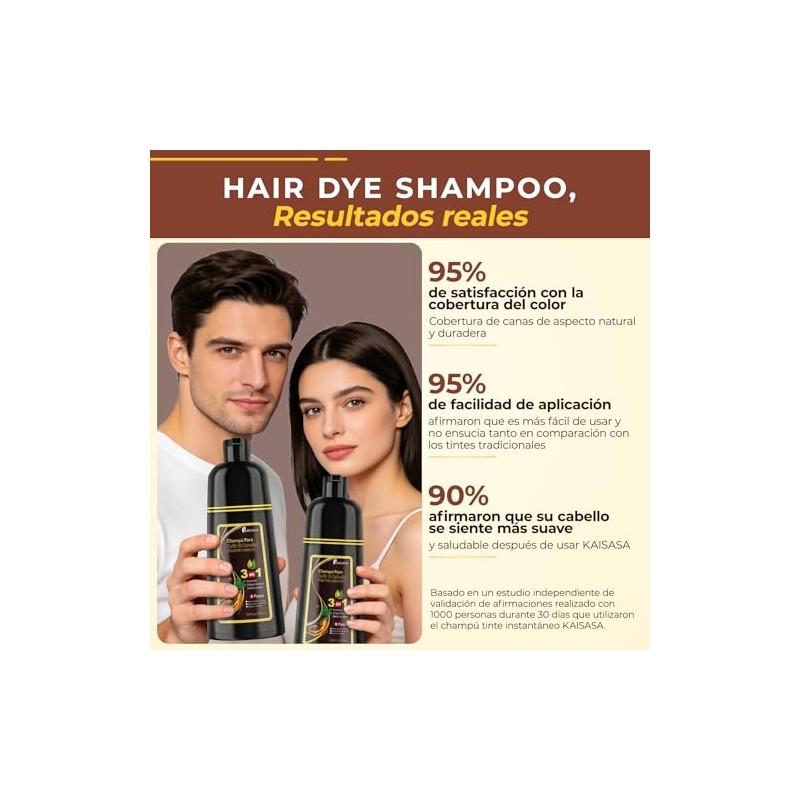 Hair Dye Shampoo Darkbrown Tinte Cubrir Canas Semi Permanent Color