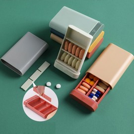 Portable Vitamin Pill Case Case Navy 2ea