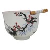 Japanese Crane On Cherry Blossoms Ceramic Donburi Ramen Bowl With