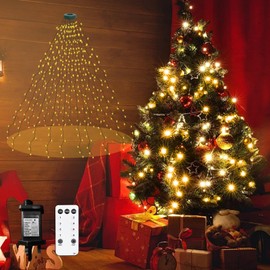 Christmas Tree Lights 2m 400LED Christmas String Lights Plug in Fairy Lights Plug in Christmas Decorations Xmas Lights Waterproof with 16 Strands 8 Modes Romote for Indoor Outdoor Decoration