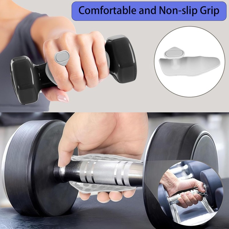 Anti-Slip Workout Grips, Ergonomic Rubber Hand Protector Gloves for Gym