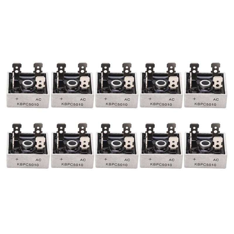 10Pcs 1000V 50A Single Phase Diode Bridge Rectifier Excellent Cooling