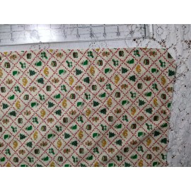 Unbranded Christmas Fabric Sm Diamond Squares w Trumpet Rocking Horse Drums Tree BTHY