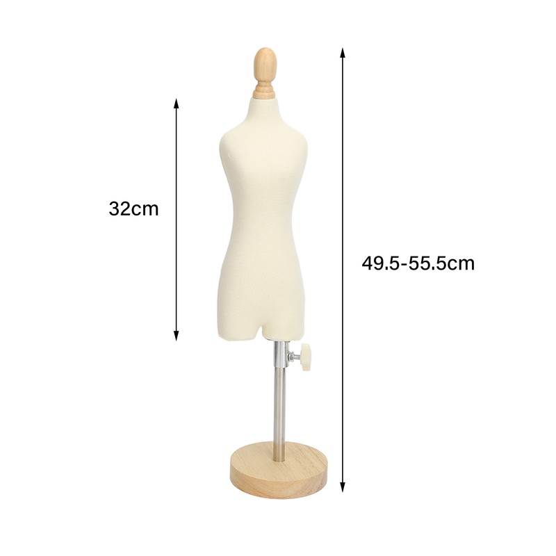 Dress Form Female Mannequin Torso Mini Dress Model with Wooden