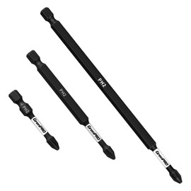 GrenPRO Screwdriving Power Bits PH2-2IN+3.5IN+6IN 3pcs Magnetic Phillips #2 Insert Bits S2 Steel Anti-Slip Long Screwdriver Bit Set 1/4 Inch Hex Shank Impact Tough Screws Drive Bits