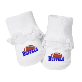 Baby Toe Bootie Socks with Lace for Buffalo Football Fans