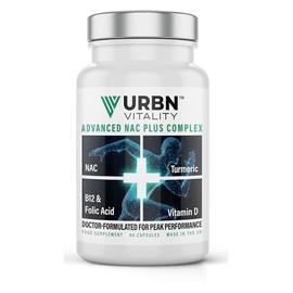 NAC Supplement 600mg | High Strength Antioxidant Complex with Turmeric, Vitamin D3, B12 & Folate | Made in UK | 60 Capsules