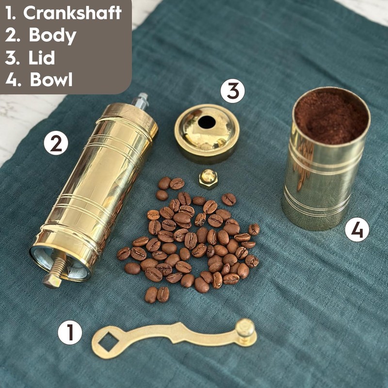 Glios Decorative Handmade Turkish Black Pepper & Coffee Grinder, Refillable
