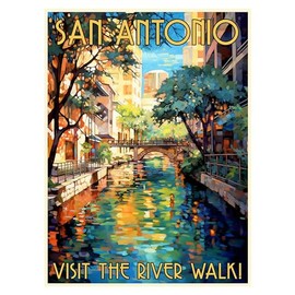 R and R Imports San Antonio Texas Souvenir Vintage Travel Poster 16x24-Inch