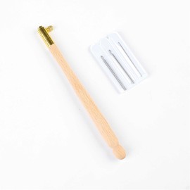 QUETTO 3-in-1 Interchangeable French Beading Hook Set - Deluxe Wooden Crochet Tool Kit with Micro-Needles (0.7mm, 1mm, 1.2mm) Perfect for Embellishing with Sequins & Beads