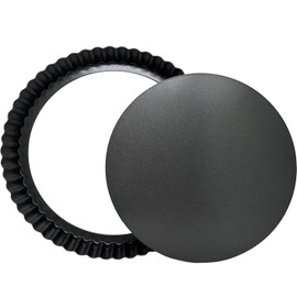 Quiche Pan 22cm/8 inch Flan Tins with Loose Base,Fluted Tart Baking Tins Flan Case Non-Stick Removable Bottom for Baking, Pie Dish, Tart Mould, Fluted Round Deep Flan Dish, Quiche Dishes (8 inch)