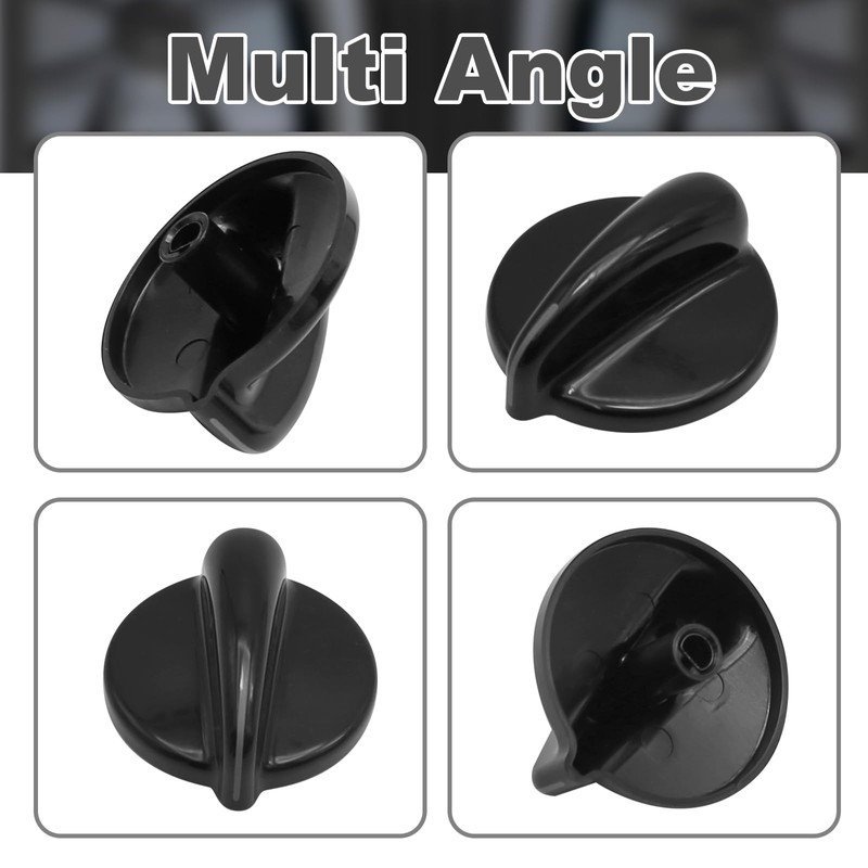 Aynaxcol 4 Pcs WB03T10236 Burner Control Knob Black Cooktop Knobs