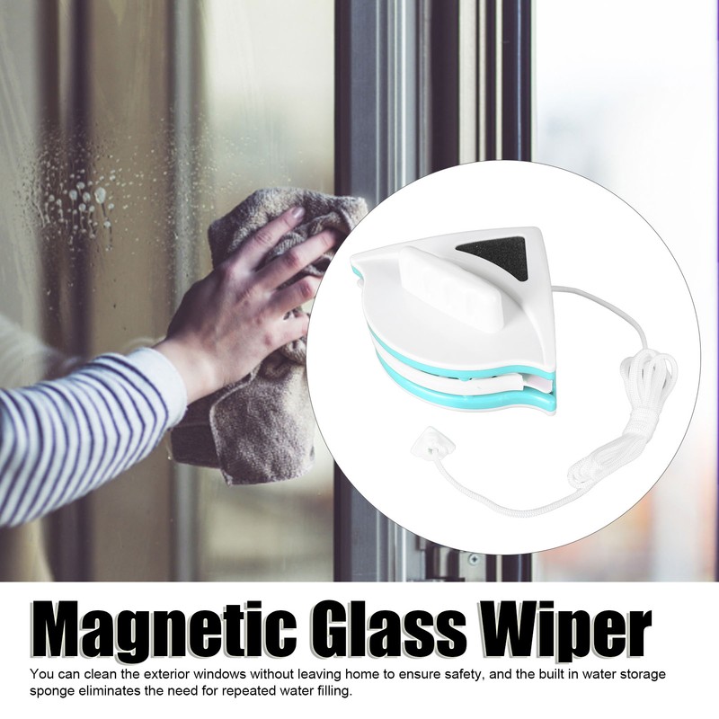 Window Double Side Wiper Plastic Ergonomic Handle Magnetic Glass Cleaning