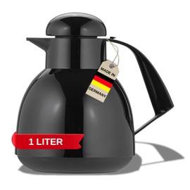 Helios Day Plastic Vacuum Jug, Black, 1.0 Litre