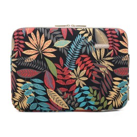 KAYOND Canvas Water-Resistant for 15-15.6 Inch Laptop Sleeve Case Bag (15-15.6 Inches, Forest Series Black)