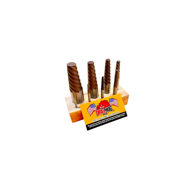 Drill Hog USA 8 Pc Spiral Easy Out Set Round