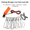 Fishing Stringer Live Fish Lock Fish Stringer Set with 10