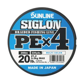 Sunline PEx4 Line Sigron PEx4 668.4 ft (200 m), 5 Colors, No. 1.2, 20LB, J