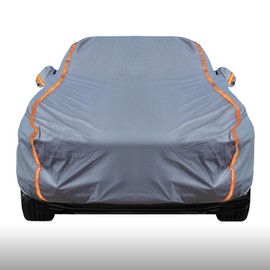 KEYOOG Universal Waterproof Heavy Weight Full Car Covers, Fit Sedan, All Weather, Outdoor Full Cover Weatherproof UV Sun Protection Snow Dust Storm Resistant with PEVA Cotton, for Cars Up to 182"