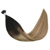 YoungSee Remy Nano Rings Hair Extensions Darkest Brown to Medium