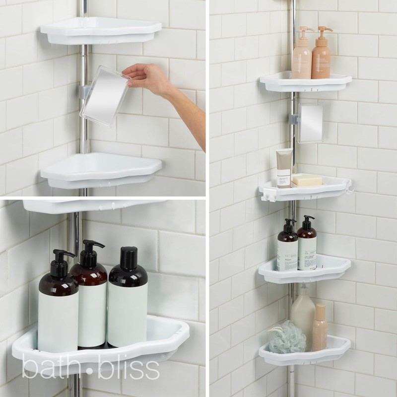 Bath Bliss Aluminum Corner Shower Organizer | 4 Tier |