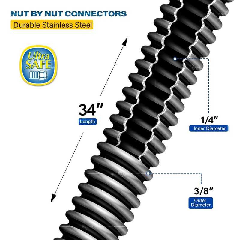Flextron FTGC-SS14-36 36" Gas Line Connector with 3/8" Outer Diameter