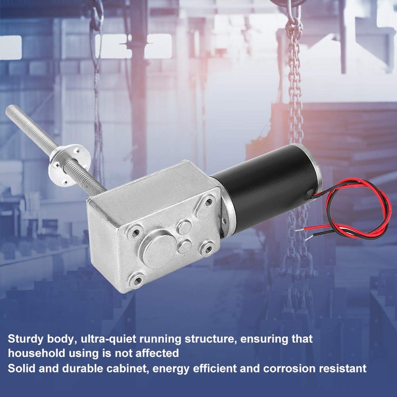 12V Geared Motor with Torque, 1280 M8 Double Shaft Worm