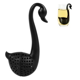 Cute Swan Tea Infuser for Loose Leaf Tea Reusable Tea Infuser Filter, Fun Gift for Tea Lovers Clever Kitchen Gadget (1 Pcs black)