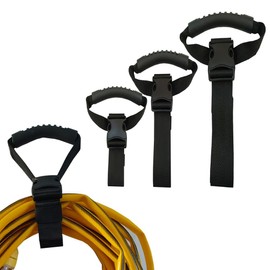 HDHYK- Assorted 3Pack Black-with Handle Extension Cord Organizer,Easy-Carry Wrap-It Storage Straps，for Workshop,Garden Hose, Extension Cord,Cable,Garage,Boat,RV Accessories Garage Organization。