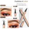 2025 New 4 Fork Tip Microblading Eyebrow Pen, Waterproof 4D