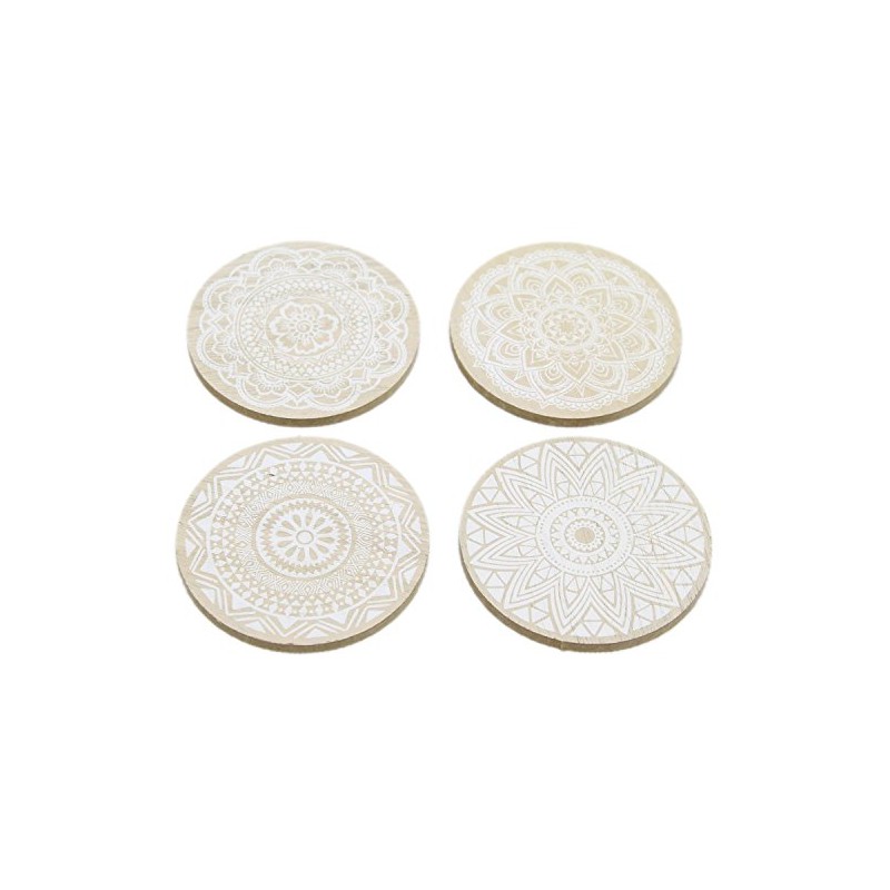 Carousel Home and Gifts Set of 4 Geometric Mandala Flower