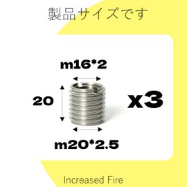 Increased Fire Insert Nut M16*2 Inner Diameter M20*2.5 M2.5 Length 0.8 inch (20 mm) M20 m16 Conversion Bolt Screw Conversion Adapter Stainless Steel Single Line Groove Embedded Nut Thread Repair