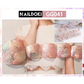 NAILDOKI Nail Stickers for Toe Nails, 6 Types, Non-Damaging Toenail Stickers, Nail Wraps, Nail Accessories, Nail Gel Stickers, Women’s, Cute, Popular, Stylish, Advanced
