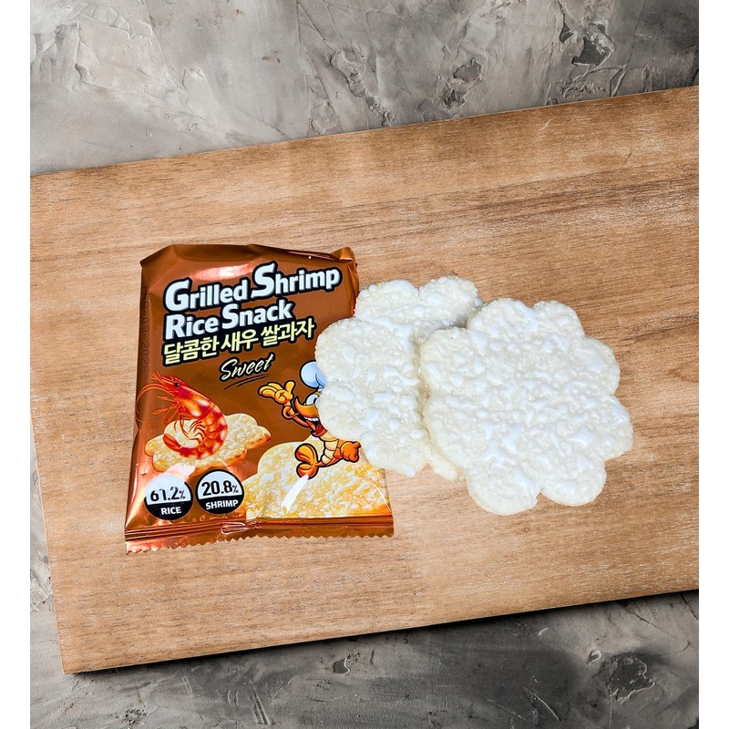 Han Maru Grilled Shrimp Rice Snack, Original Flavor, Korean Snacks,