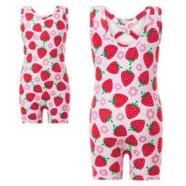 Haloumoning Girls Gymnastics Leotards with Shorts Kids One-Piece Sparkly Mermaid Dance Biketards Unitard 4-12Y