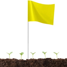 JIZHGRAD Yellow Marking Flags for Lawn, 50Pack Yard Flags | 4x5x15 Inch, Marker Flags, Lawn Flags, Invisible Fence, Survey Flags, Landscape Flags, Sprinkler Flags, Surveyor Flags, Stake Flags, Boundary Flags Dog Training